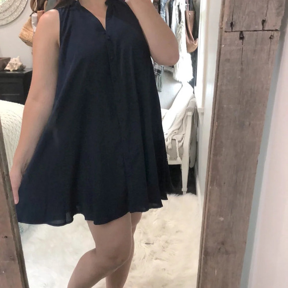 UMGEE size small oversized navy blue button down shift dress - Picture 3 of 7